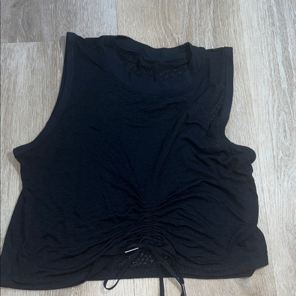 lululemon athletica Black Ruched Front Tank